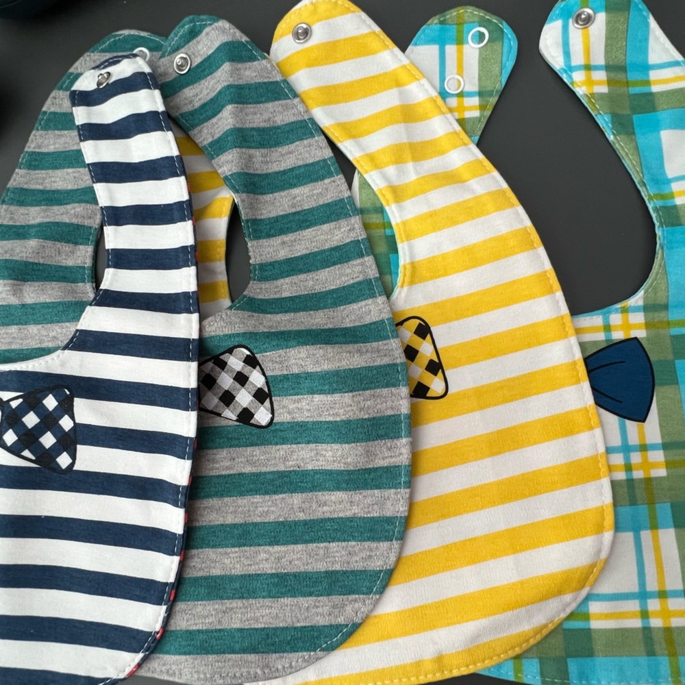 Four Baby Boy dress shirt bibs